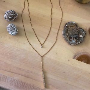 Gold Bar Drop Necklace